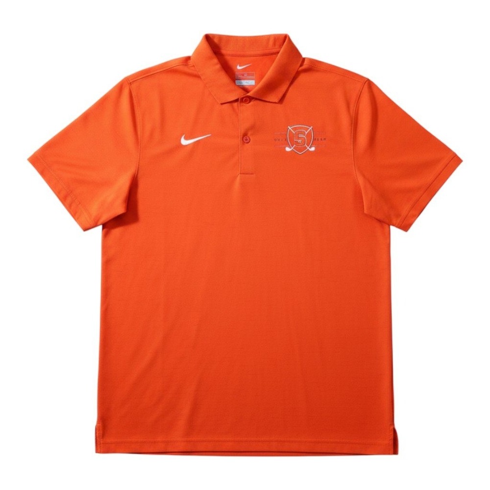Nike Syracuse Orange Golf Team Polo Shirt Mens Medium Orange Dri Fit Performance